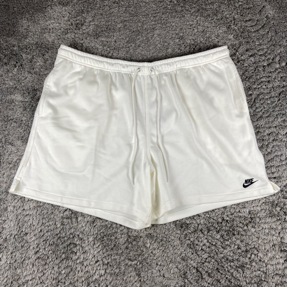 Nike Club French Terry Flow Shorts Mens XXL Sail White Casual Gym FN3520-133
